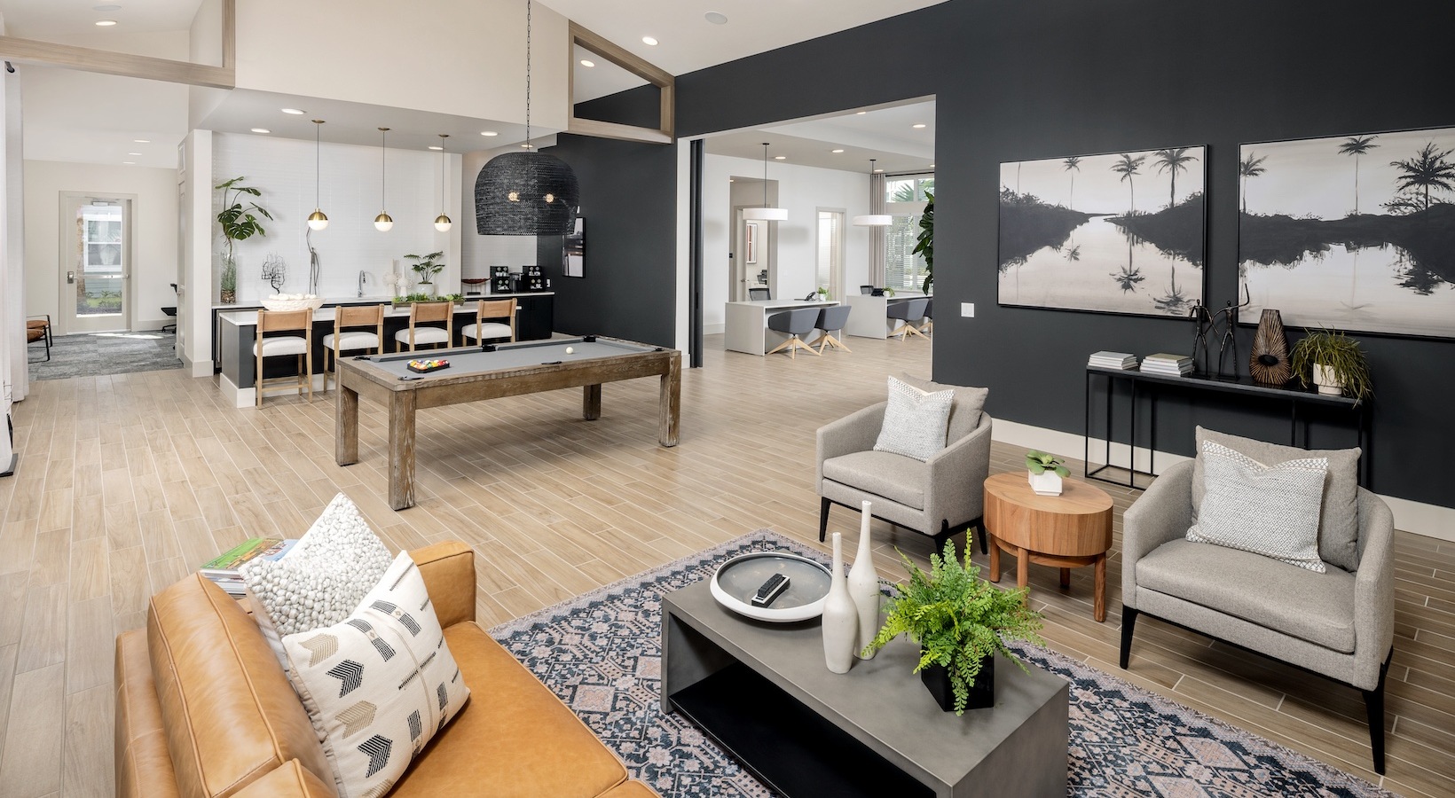 Social Lounge with Pool Table and Relaxed Seating Near Orlando